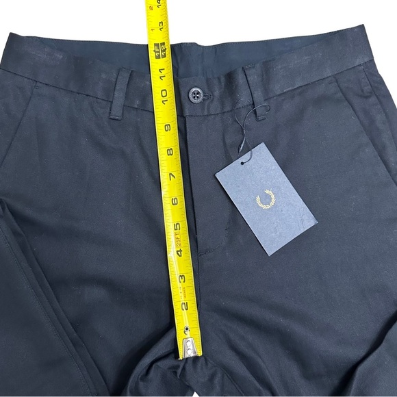 Fred Perry Navy Cotton Classic Pants 30S T3508 Preppy Designer NWT Retail $153 - Picture 5 of 9